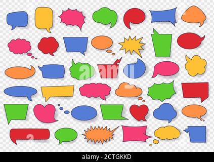 Sprechblase mit gepunktetes Schatten und Platz für Sätze eingestellt. Stock Vektor