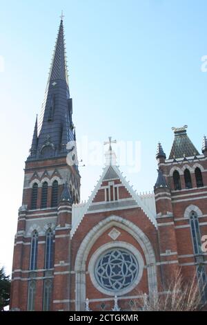 VICTORIA, BC, KANADA - 15. Februar 2009: Frontaufnahme der historischen St. Andrew's Cathedral in Victoria, BC, Kanada. Stockfoto