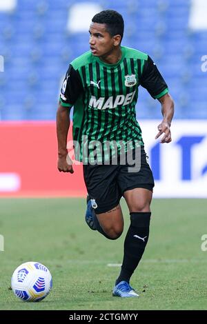 Reggio Emilia, Italien. September 2020. Rogerio von Sasssuolo Calcio während der Serie EIN Spiel zwischen Sassuolo und Cagliari im Mapei Stadium, Reggio Emilia, Italien am 20. September 2020. Foto von Giuseppe Maffia. Kredit: UK Sports Pics Ltd/Alamy Live Nachrichten Stockfoto