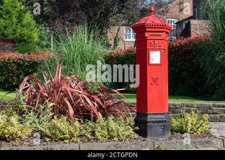 Fairfield Mährische Siedlung Penfold Säule Box. Droylsdon, Greater Manchester, Großbritannien Stockfoto