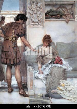 Alma-Tadema Lawrence - ein stiller Gruß - Niederländische Schule - 19. Jahrhundert Stockfoto