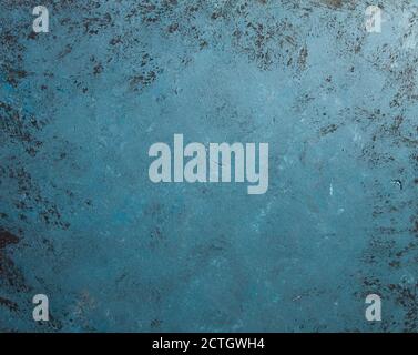 Beton blau grau Hintergrund mit alten absoluten Abscuffs, schwarze Spritzer. Grungy Farbe Strukturierte Boden, Wand Zement Textur, grunge Stil. Leerzeichen für Text Stockfoto