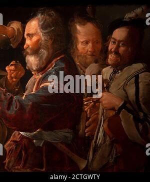 Georges du Mesnil de La Tour 1593-1652. Die Schlägerei der Musiker. Um 1625-1630. Öl auf Leinwand cm 85,7 x 141. Detail. Stockfoto