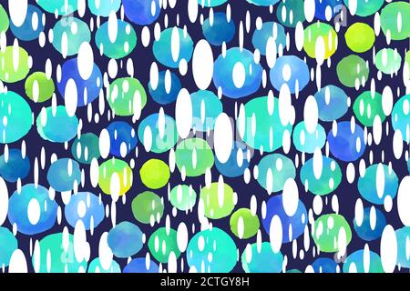 Aquarell Kreise nahtlose Hintergrund Muster. Bunte Punkte handbemalt. Textilmuster, Stoffmuster, Geschenkpapier. Stock Vektor