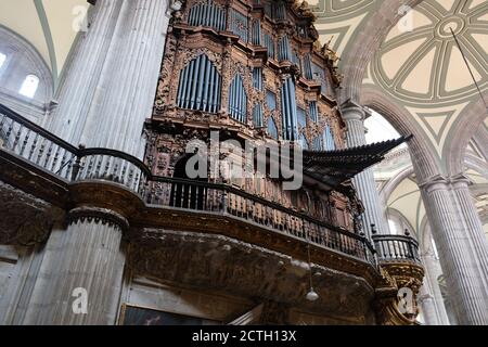 Mexico City - Metropolitan Cathedral Historische Kirche Orgel Stockfoto