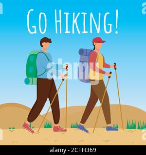 Gehen Sie Wandern Social Media post mockup Stock Vektor