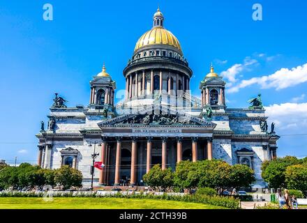 Isaakskathedrale (Isaakievskiy Sobor) in St. Petersburg, Russland. Stockfoto