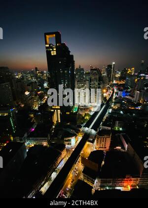 Bangkok City Blick von hohen Abend Blick auf Siam Stockfoto