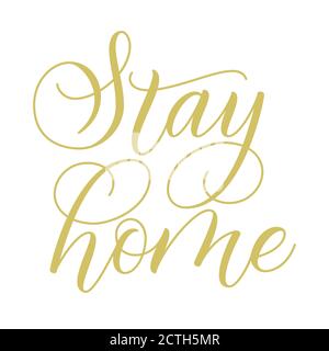 Pinsel Kalligraphie zu Hause bleiben Stock Vektor