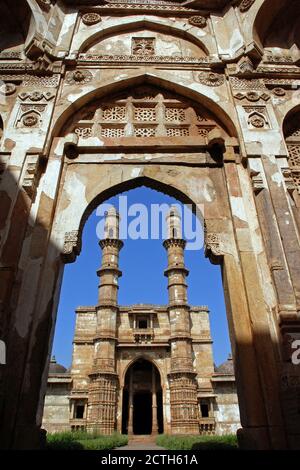 Jami Moschee (Jama Masjid), Champaner-Pavagadh Archäologischer Park, UNESCO-Weltkulturerbe Stockfoto