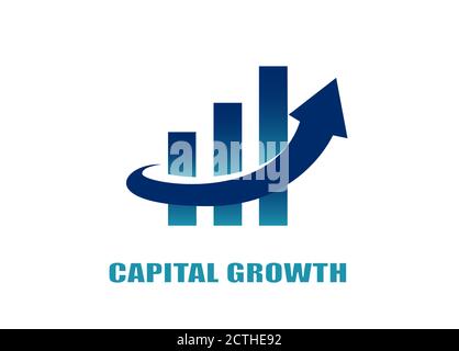 Vektor eines wachsenden Pfeils erhöhen Diagramm auf Weißer Hintergrund Stock Vektor