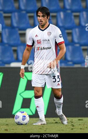 Reggio Emilia, Italien. September 2020. Riccardo Sottil von Cagliari Calcio während der Serie EIN Spiel zwischen Sassuolo und Cagliari im Mapei Stadium, Reggio Emilia, Italien am 20. September 2020. Foto von Giuseppe Maffia. Kredit: UK Sports Pics Ltd/Alamy Live Nachrichten Stockfoto