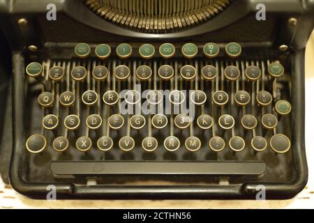 Vintage deutsche Schreibmaschine Tastatur Nahaufnahme Stockfoto