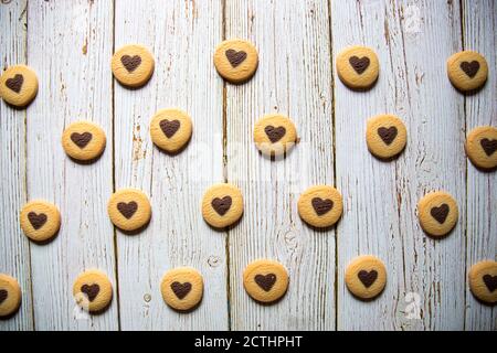Cookies auf einem Hintergrund mit selektivem Fokus. Stockfoto