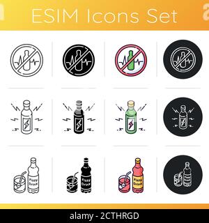 Symbole für Energy Drink eingestellt Stock Vektor