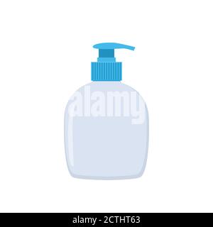 Seifenspender Vektor Falt Illustration isoliert auf weißem Hintergrund. Symbol für Flüssigseifenflasche Stock Vektor