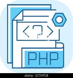 PHP-Datei blaues RGB-Farbsymbol Stock Vektor