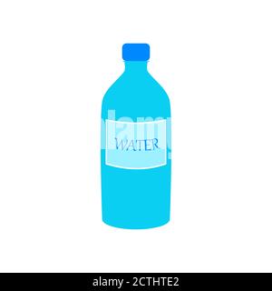 Plastikflasche Mineralwasser auf weißem Hintergrund. Stock Vektor