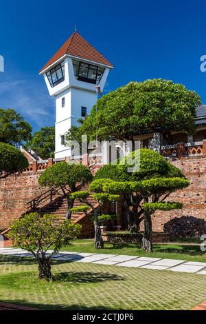 Aussichtspunkt der ehemaligen holländischen Festung 'Fort Zeelandia' in an Ping, Tainan, Taiwan. Stockfoto