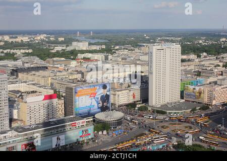 Warschau Blick auf die Stadt von der Spitze des Kulturpalastes, Polen Stockfoto