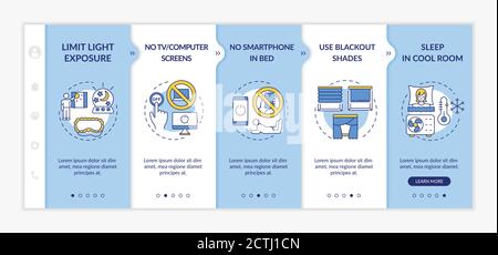 Bessere Schlaf-Empfehlung Onboarding Vektor-Vorlage Stock Vektor