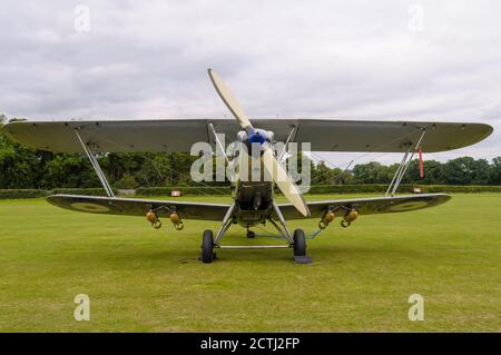 Die Hawker Hind war ein britischer Leichtbomber der Zwischenkriegsjahre, der von Hawker Aircraft für die Royal Air Force produziert wurde. Stockfoto