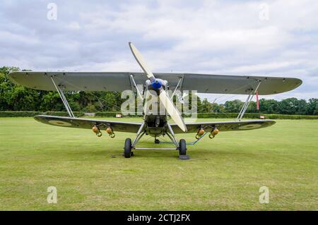 Die Hawker Hind war ein britischer Leichtbomber der Zwischenkriegsjahre, der von Hawker Aircraft für die Royal Air Force produziert wurde. Stockfoto