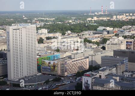 Warschau Blick auf die Stadt von der Spitze des Kulturpalastes, Polen Stockfoto