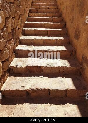 Alte Steintreppe Treppe zum St. Katharinen-Kloster, Sinai, Ägypten Stockfoto