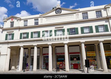 Essex und Suffolk Fire Office, ein denkmalgeschütztes Gebäude an der High Street, Colchester, Essex, Großbritannien. Stockfoto