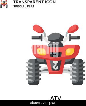 ATV-Vektor-Symbol. Flache Illustration. Vektor EPS 10. Stock Vektor