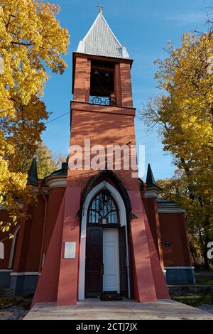 St. Petersburg, Russland - 16. Oktober 2015: Kirche der Geburt des heiligen Johannes des Täufers auf Kamenny Insel. Stockfoto