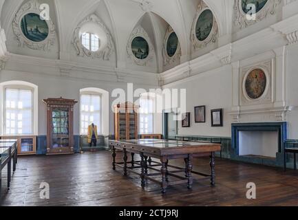 Die fürstliche Bibliothek (deutsch: Fürstliche Bibliothek2) von Schloss Corvey in Höxter, ein UNESCO-Weltkulturerbe Stockfoto