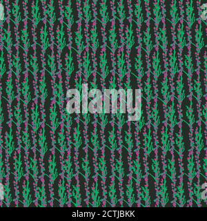 heide Blumen nahtlose Vektor-Muster Stock Vektor