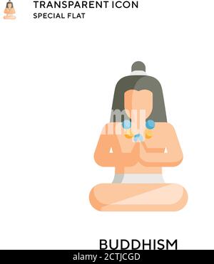 Buddhismus Vektor-Symbol. Flache Illustration. Vektor EPS 10. Stock Vektor