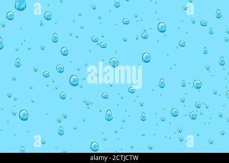 Wassertropfen isoliert auf blauem Hintergrund Stock Vektor