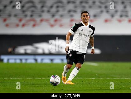 Craven Cottage, London, Großbritannien. September 2020. English Football League Cup, Carabao Cup Football, Fulham gegen Sheffield Mittwoch; Anthony Knockaert von Fulham Kredit: Action Plus Sports/Alamy Live News Stockfoto