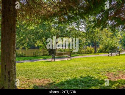 Schöner Brueton Park in Solihull, West Midlands, England. Stockfoto