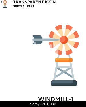 Windrad-1 Vektorsymbol. Flache Illustration. Vektor EPS 10. Stock Vektor