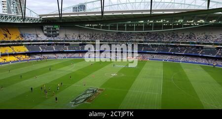 Das Etihad Stadium, jetzt Marvel Stadium genannt, ist ein Mehrzweck-Sport- und Unterhaltungsstadion in den Docklands von Melbourne, Victoria, Australien Stockfoto