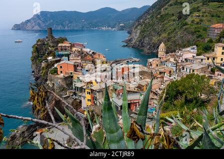 Vernazza, Cinque Terre Tapete, schönsten Orte der Welt Tapete, Italien Stockfoto