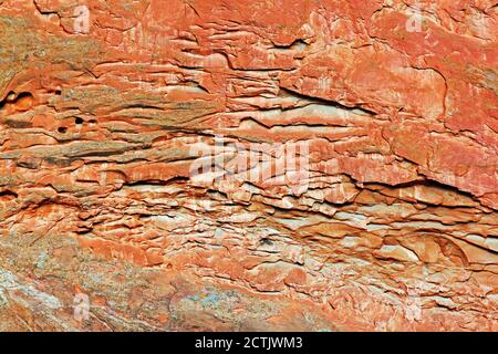 Detail der roten Felsen des Südwestens der Vereinigten Staaten. Stockfoto