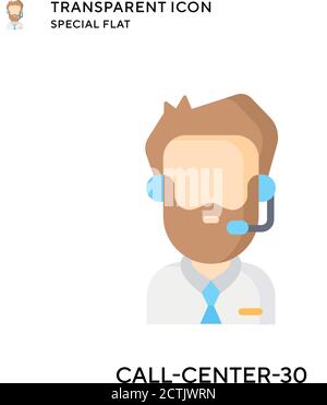 Vektorsymbol Call-Center-30. Flache Illustration. Vektor EPS 10. Stock Vektor