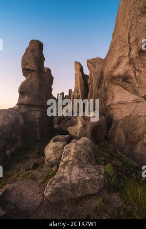 Spanien, Provinz A Coruna, Malpica, Felsformationen in Punta Nariga Stockfoto