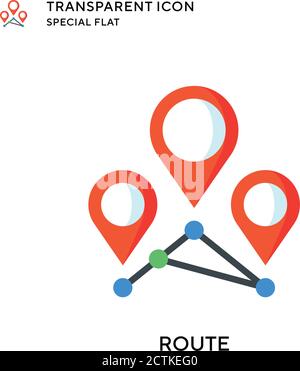 Routenvektor-Symbol. Flache Illustration. Vektor EPS 10. Stock Vektor
