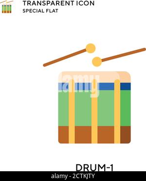 Vektor-Symbol für Trommel 1. Flache Illustration. Vektor EPS 10. Stock Vektor