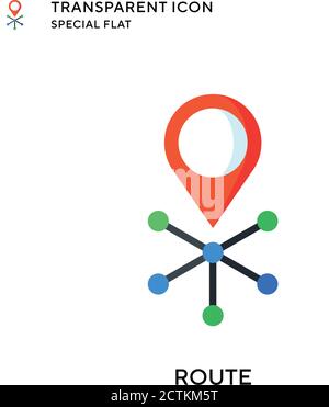 Routenvektor-Symbol. Flache Illustration. Vektor EPS 10. Stock Vektor
