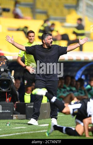 Ivan Gennaro Gattuso Coach (Napoli) während der italienischen “ Serie A' Spiel zwischen Parma 0-2 Napoli im Ennio Tardini Stadion am 20. September 2020 in Parma, Italien. Foto von Maurizio Borsari/AFLO Stockfoto