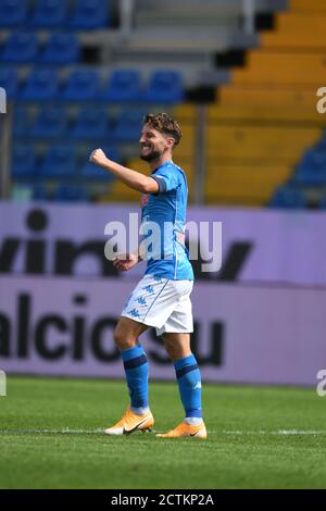 Dries Mertens (Napoli) feiert nach dem ersten Tor seines Teams während der italienischen “ Serie A' Spiel zwischen Parma 0-2 Napoli im Ennio Tardini Stadion am 20. September 2020 in Parma, Italien. Foto von Maurizio Borsari/AFLO Stockfoto