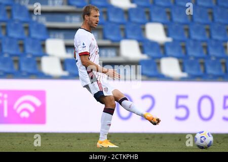 Ragnar Klavan (Cagliari) während des italienischen Spiels „Serie A“ zwischen Sassuolo 1-1 Cagliari im Mapei Stadium am 20. September 2020 in Reggio Emilia, Italien. Foto von Maurizio Borsari/AFLO Stockfoto